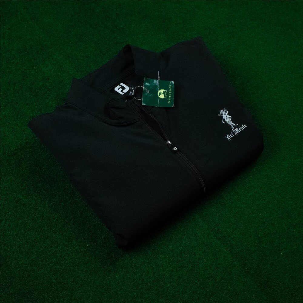NWT FootJoy Del Monte Black Half-Zip Vest